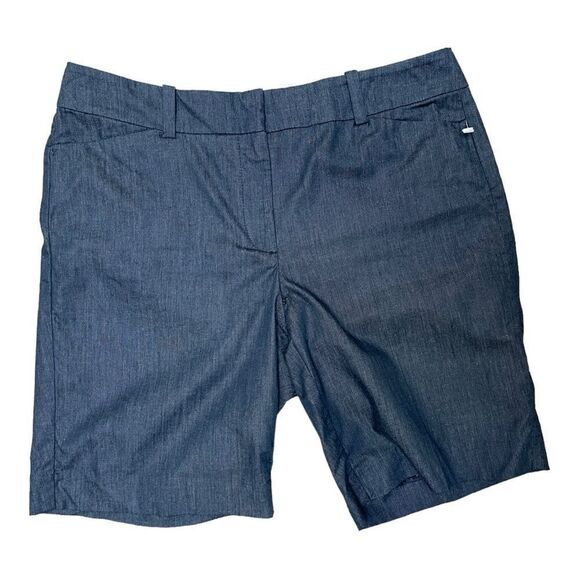 NWT Ann Taylor Factory Blue Curvy 10 Inch Inseam Size 10P Shorts Stretch Preppy - Picture 1 of 6